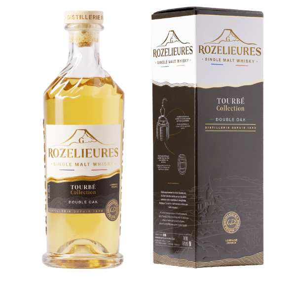 Rozelieures Tourbé Collection Single Malt Whisky – Double Oak edition bottle with matching box
